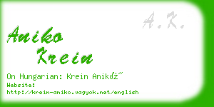 aniko krein business card